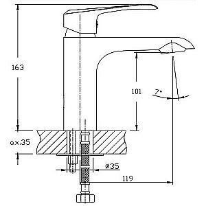 Смеситель для раковины Koller Pool Aqua AQ0200 купить в интернет-магазине сантехники Sanbest