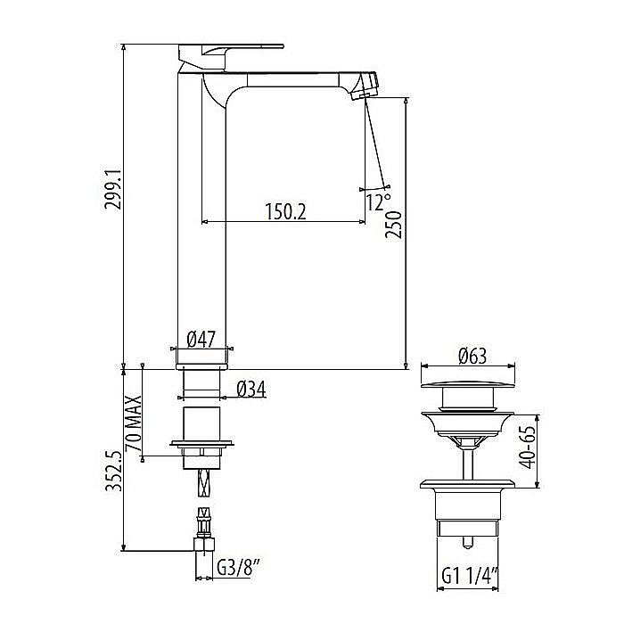 Смеситель для раковины Gattoni H2Omix7000 7006070C0 купить в интернет-магазине сантехники Sanbest