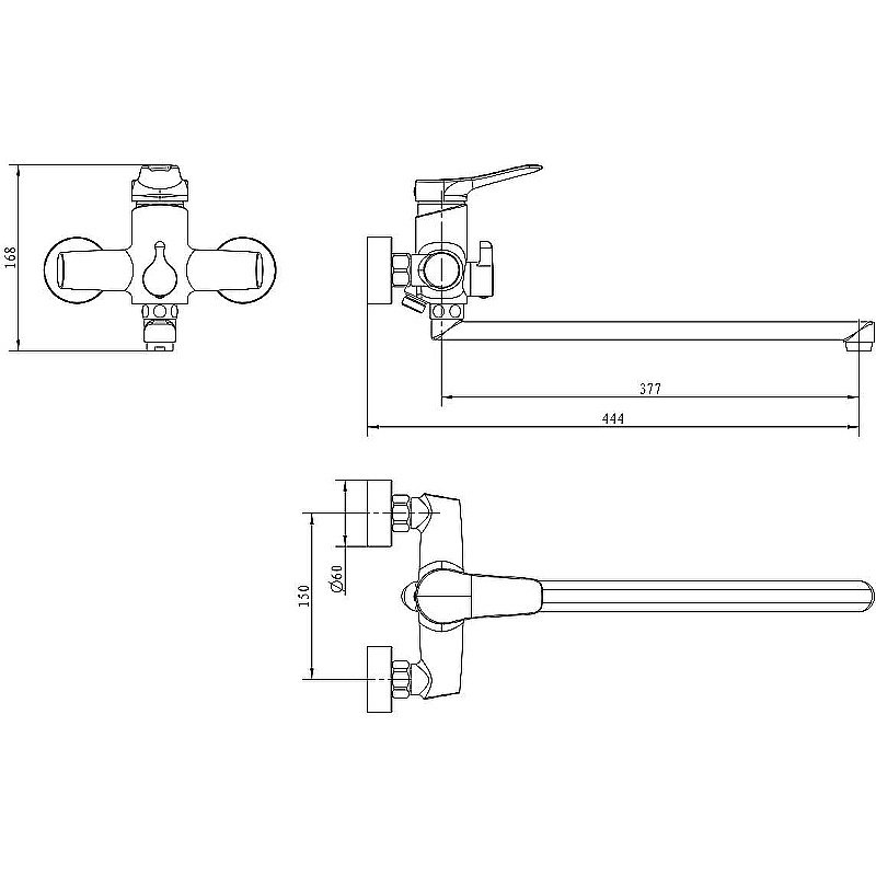 Смеситель для ванны Kaiser Sena 74055 купить в интернет-магазине сантехники Sanbest