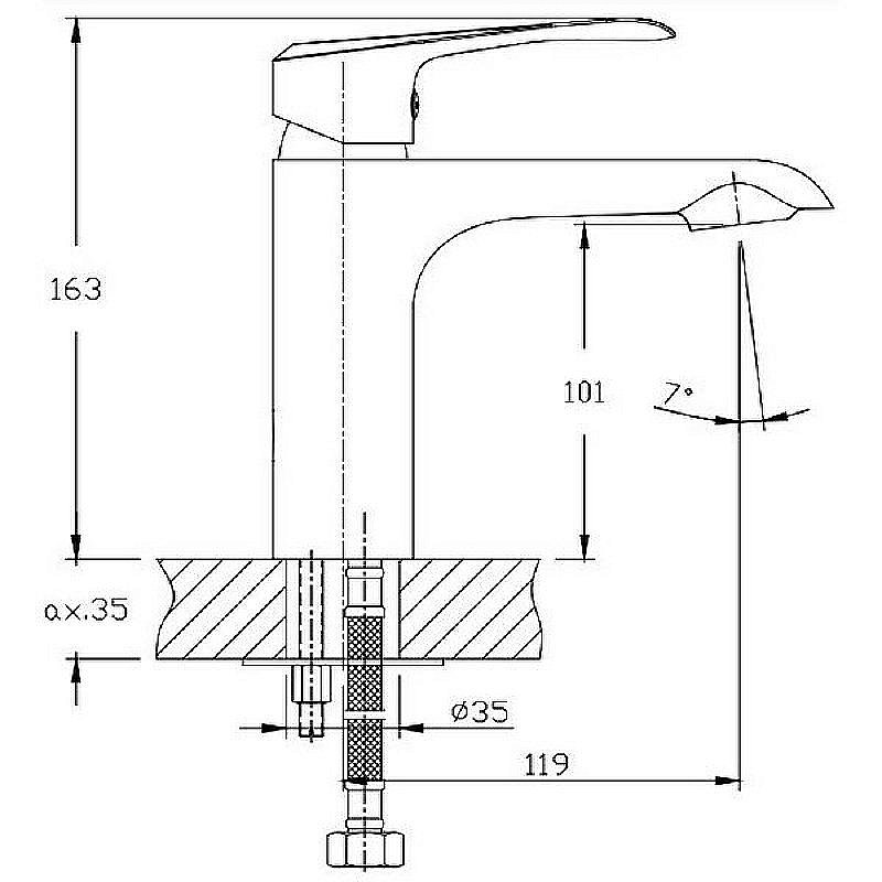 Смеситель для раковины Koller Pool Aqua AQ0200 купить в интернет-магазине сантехники Sanbest