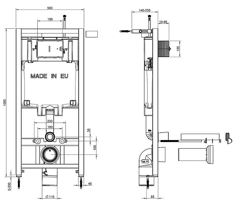 Унитаз подвесной Jacob Delafon STRUKTURA E21747RU-00 безободковый, с крышкой микролифт, с инсталляцией и белой кнопкой купить в интернет-магазине Sanbest