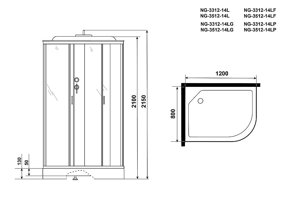 Душевая кабина Niagara Classic NG-3312 120х80 купить в интернет-магазине Sanbest