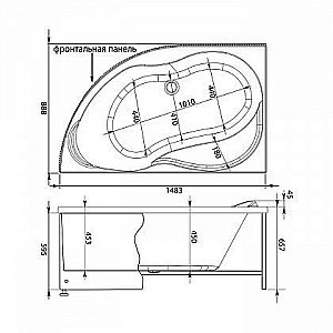 Акриловая ванна Aquanet Graciosa 150x90 к/с купить в интернет-магазине Sanbest