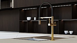 Смеситель для кухни Boheme UNO 115-G золото купить в интернет-магазине сантехники Sanbest