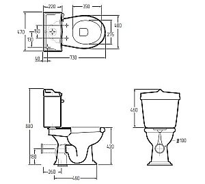 Унитаз Migliore Impero 31127 белый/бронза купить в интернет-магазине Sanbest