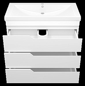 Тумба с раковиной Misty Софт - 90 П-Соф-01090-0113Я белая для ванной в интернет-магазине Sanbest