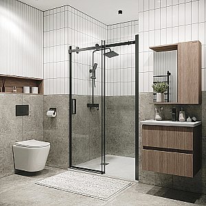 Душевая дверь Grossman Classic 110 100.K33.04.110.42.00 стекло прозрачное/профиль графит сатин купить в интернет-магазине Sanbest