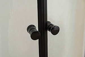 Душевой уголок Orange E01-100TB с поддоном 100х100 стекло прозрачное/профиль черный купить в интернет-магазине Sanbest