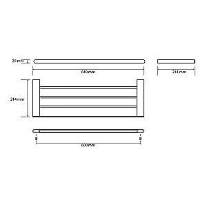 Полка Bemeta Organic Black 167105080 черная матовая купить в интернет-магазине сантехники Sanbest