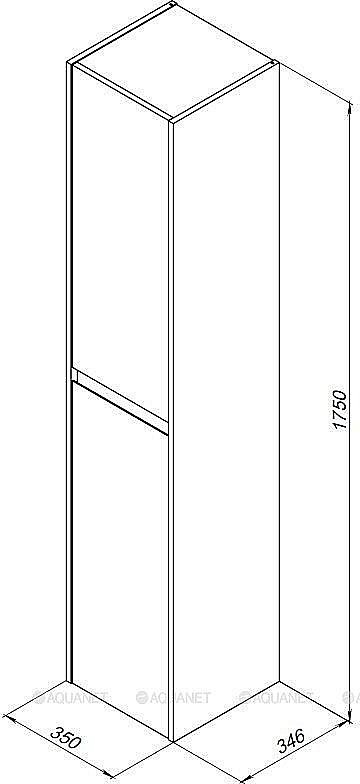 Шкаф-пенал Aquanet Nova Lite 242266 35 белый для ванной в интернет-магазине сантехники Sanbest