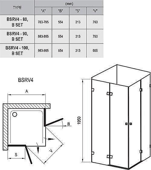 Душевой уголок Ravak Brilliant BSRV4 80х80 купить в интернет-магазине Sanbest