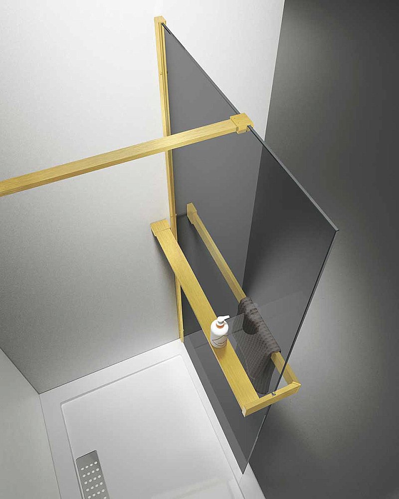 Душевое ограждение Vincea Walk-In HR 90 VSW-4HR900CGG стекло тонированное/профиль брашированное золото купить в интернет-магазине Sanbest