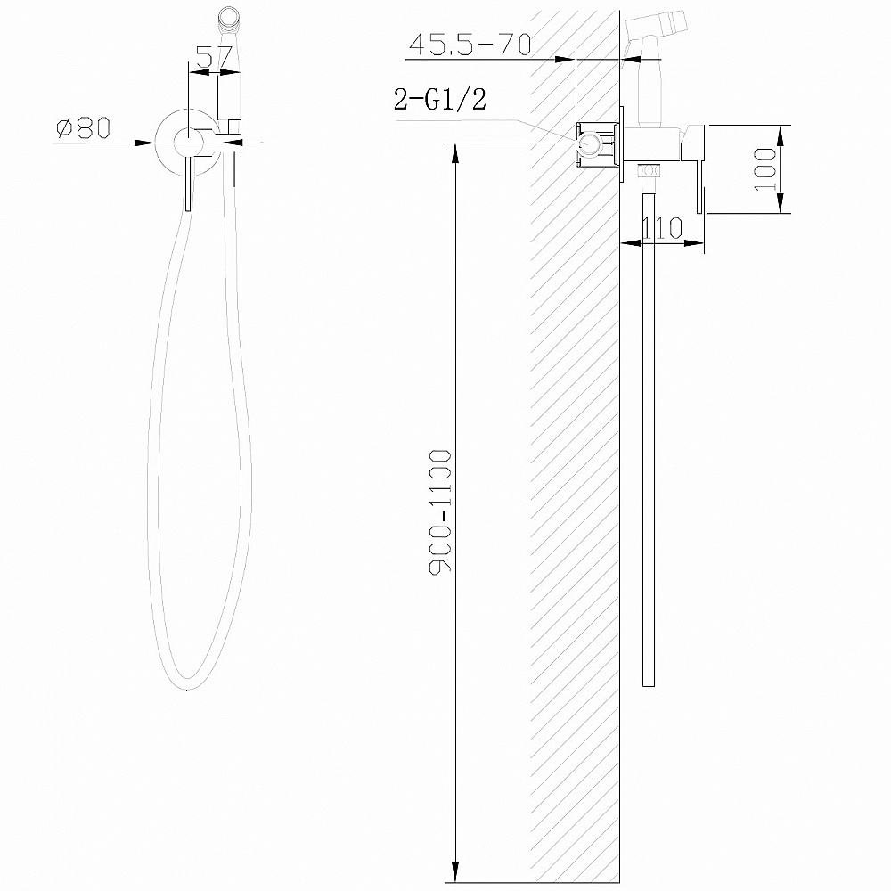 Гигиенический душ Abber Wasser Kreis AF8125MRG розовое золото матовое купить в интернет-магазине сантехники Sanbest
