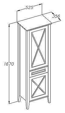 Пенал Опадирис Палермо 52.5 белый матовый для ванной в интернет-магазине сантехники Sanbest