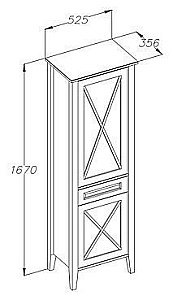 Пенал Опадирис Палермо 52.5 белый матовый для ванной в интернет-магазине сантехники Sanbest