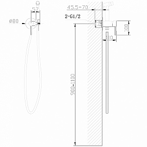 Гигиенический душ Abber Wasser Kreis AF8125MRG розовое золото матовое купить в интернет-магазине сантехники Sanbest
