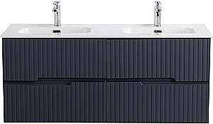Тумба с раковиной Cezares DUET-N 120 DUET-N-1200-4C-SO-2-GR-P графит для ванной в интернет-магазине Sanbest
