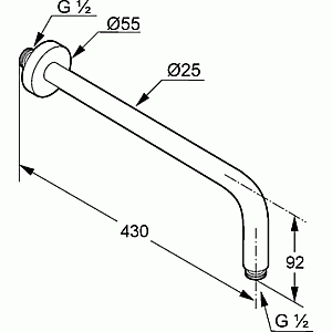 Держатель верхнего душа Kludi A-QA6651487-00 черный/хром купить в интернет-магазине сантехники Sanbest