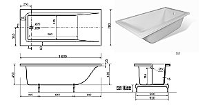 Ванна Taliente Egoista EG2316070-1 160х70 белая купить в интернет-магазине Sanbest