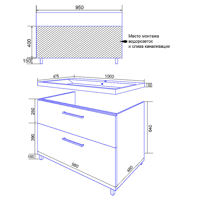 Инсталляция для унитаза Azario AZ-8010-1000 купить в интернет-магазине сантехники Sanbest