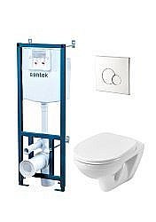 Унитаз подвесной Santek Бореаль 1WH501544 с инсталляцией, с крышкой микролифт купить в интернет-магазине Sanbest