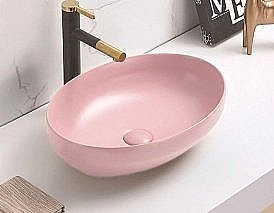 Раковина накладная CeramaLux NC 50 78590MP розовая матовая купить в интернет-магазине Sanbest