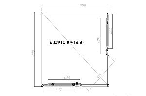 Душевой уголок Vincea SLIM-N VSS-4SN9010CLB 100x90 стекло прозрачное/профиль черный купить в интернет-магазине Sanbest