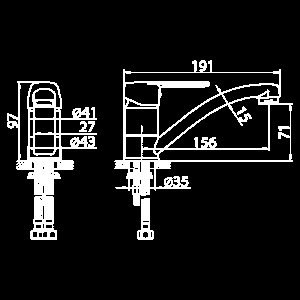 Смеситель для раковины Elghansa 16A1010 хром купить в интернет-магазине сантехники Sanbest