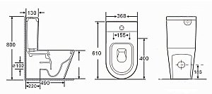 Унитаз-компакт Orans Ceramic OLS-WM9908 безободковый, с бачком, с крышкой микролифт купить в интернет-магазине Sanbest