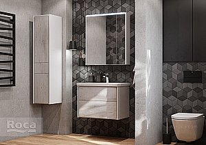 Зеркальный шкаф Roca Ronda ZRU9303008 70 белый матовый/бетон купить в интернет-магазине сантехники Sanbest