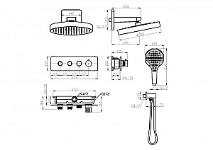 Душевая система Cezares RAIN2 SET-T-01 хром купить в интернет-магазине сантехники Sanbest