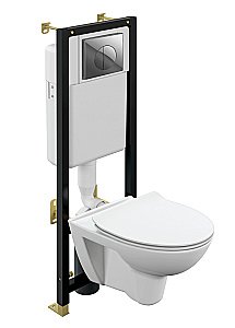 Унитаз с инсталляцией Cersanit Parva CO DPL EO SLIM 64231 с крышкой микролифт, безободковый купить в интернет-магазине Sanbest