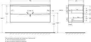 Тумба с раковиной BelBagno MARINO-CER-N-1200-2C-SO-BO-P Bianco Opaco для ванной в интернет-магазине Sanbest
