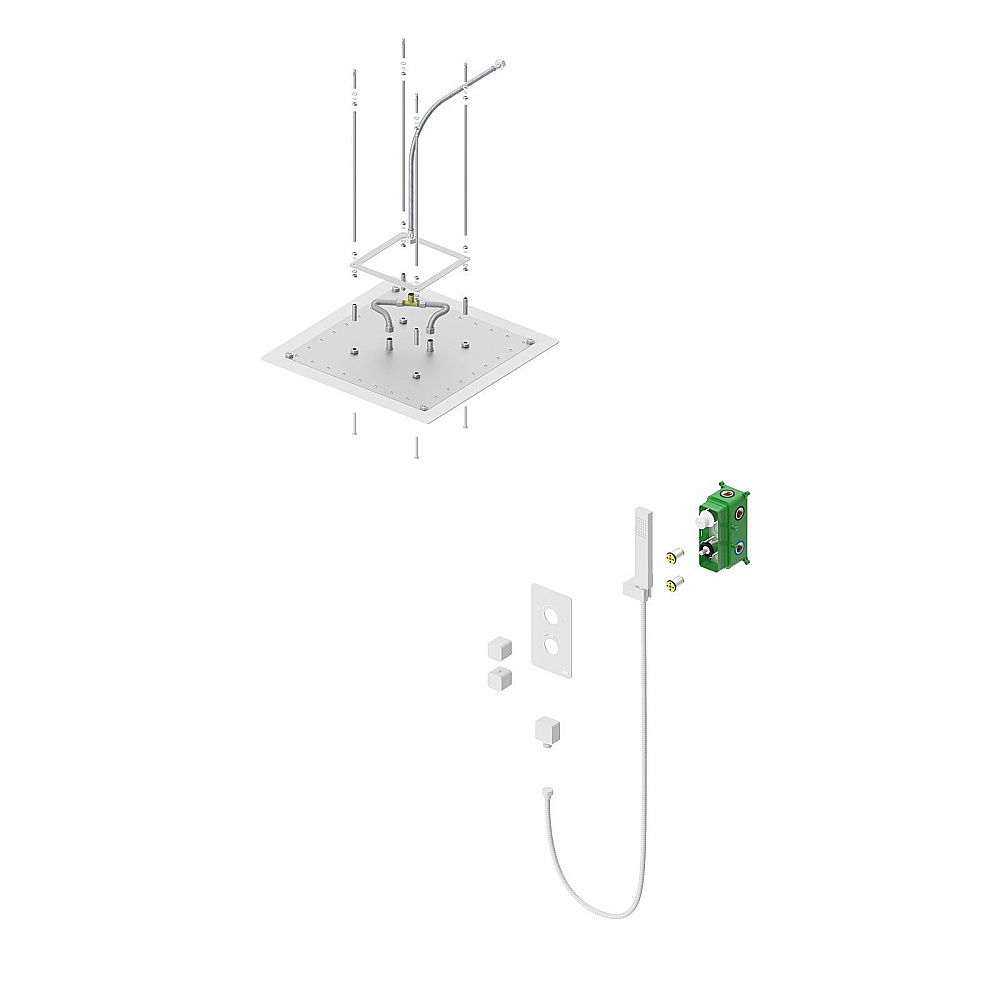 Душевая система встроенная с термостатом Timo Petruma SX-5029/16SM белый матовый купить в интернет-магазине сантехники Sanbest