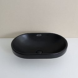 Раковина накладная CeramaLux N 61 5006CMB черная матовая купить в интернет-магазине Sanbest