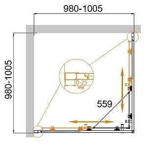 Душевой уголок Cezares MOLVENO-A-2 100x100 купить в интернет-магазине Sanbest