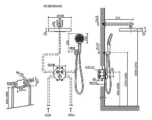 Душевая система Sancos Space SC3006GMG вороненая сталь купить в интернет-магазине сантехники Sanbest