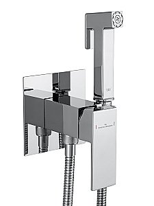 Смеситель с гигиеническим душем встраиваемый WONZON & WOGHAND CUBE, Хром (WW-88829016-CR) купить в интернет-магазине сантехники Sanbest