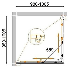 Душевой уголок Cezares Molveno 100x100 MOLVENO-A-2-100-C-Cr-IV стекло прозрачное/профиль хром купить в интернет-магазине Sanbest