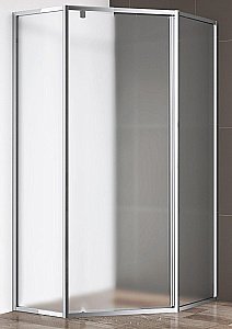 Душевой уголок Cezares Eco 100x100 ECO-O-P-1-100-P-Cr стекло матовое рифленое/профиль хром купить в интернет-магазине Sanbest