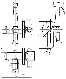 Гигиенический душ Aquanet Passion AF300-52B купить в интернет-магазине сантехники Sanbest