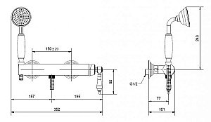 Смеситель для душа Cezares APHRODITE-DDM-02-Bi бронза/ручка белая купить в интернет-магазине сантехники Sanbest