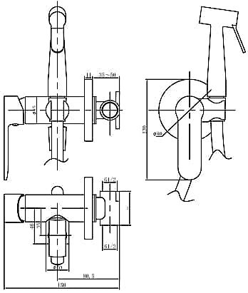 Гигиенический душ Aquanet Passion AF300-52B купить в интернет-магазине сантехники Sanbest