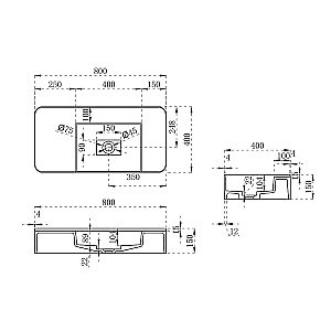 Раковина подвесная Vincea 80 VWB-6S480MW белая матовая купить в интернет-магазине Sanbest