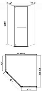 Душевой уголок Bravat STREAM BS090.6112S 90х90 стекло прозрачное/профиль хром купить в интернет-магазине Sanbest