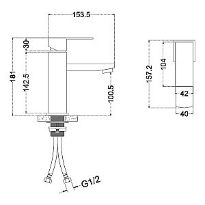 Смеситель для раковины Melana Cubo 610201 сатин купить в интернет-магазине сантехники Sanbest