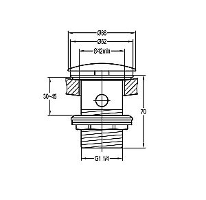Донный клапан Cezares ECO-SAT-BORO золото купить в интернет-магазине сантехники Sanbest