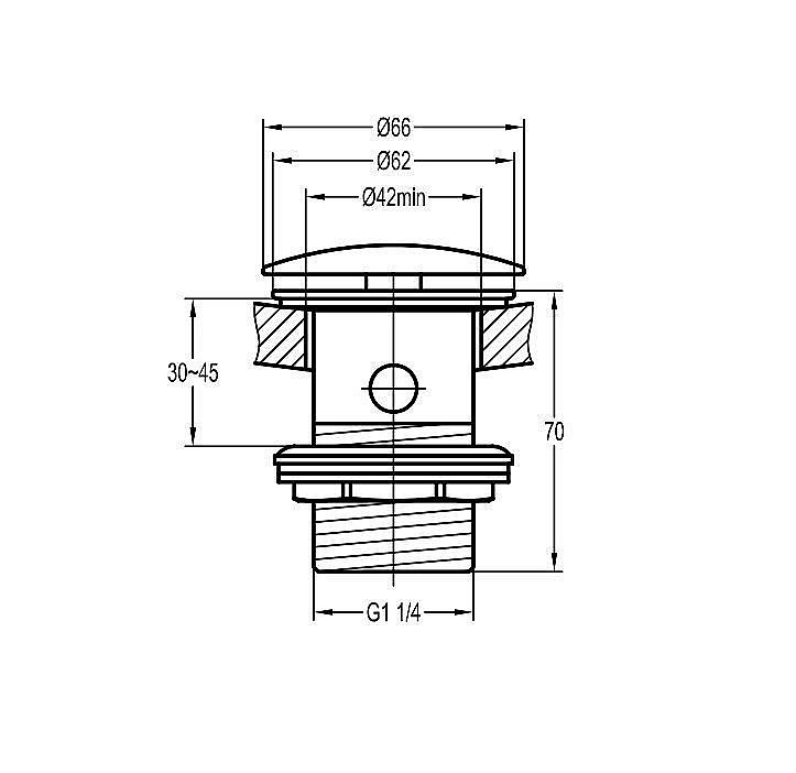 Донный клапан Cezares ECO-SAT-BORO золото купить в интернет-магазине сантехники Sanbest