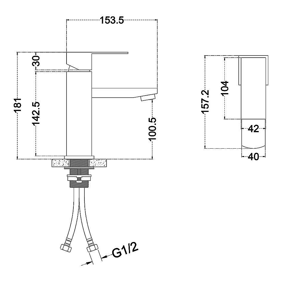 Смеситель для раковины Melana Cubo 610201 сатин купить в интернет-магазине сантехники Sanbest