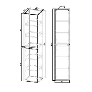 Шкаф-пенал Vincea Norma 35 V.Oak для ванной в интернет-магазине сантехники Sanbest